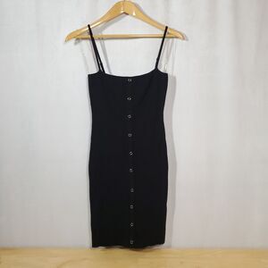 JLUXLABEL Black Button-Down Dress